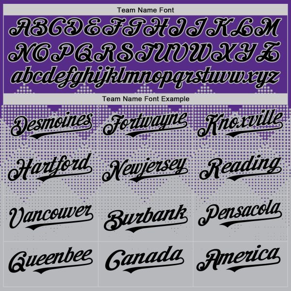 Custom Purple Black-Gray 3D Pattern Design Gradient Square Shapes Authentic Baseball Jersey - Image 4