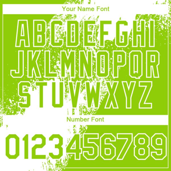 Custom Neon Green White 3D Pattern Design Abstract Brush Stroke Authentic Baseball Jersey - Image 5