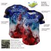 Custom Royal Red-White 3D American Flag Patriotic Authentic Baseball Jersey - Image 3