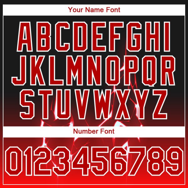 Custom Black Red-White 3D Pattern Design Lightning Authentic Baseball Jersey - Image 5