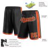 Custom Black Orange-White Authentic Basketball Shorts - Image 2
