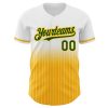 Custom White Pinstripe Green-Gold Authentic Fade Fashion Baseball Jersey - Image 3