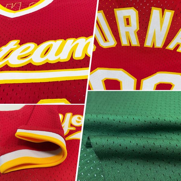 Custom Green White-Neon Green Authentic Throwback Baseball Jersey - Image 2