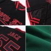 Custom Kelly Green Purple-White Bomber Full-Snap Varsity Letterman Two Tone Jacket - Image 2