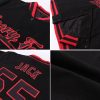 Custom Black White Heron And Cloud 3D Pattern Design Bomber Full-Snap Varsity Letterman Jacket - Image 2