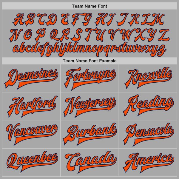 Custom Gray Orange-Navy Bomber Full-Snap Varsity Letterman Two Tone Jacket - Image 4