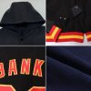 Custom Navy Royal-White Bomber Full-Snap Varsity Letterman Hoodie Jacket - Image 2