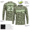 Custom Green White-Neon Green Dollar 3D Pattern Long Sleeve Performance T-Shirt - Image 2