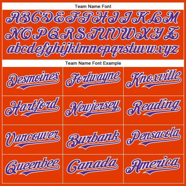 Custom Orange Purple-White Authentic Baseball Jersey - Image 4