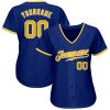 Custom Royal Gold-White Authentic Baseball Jersey - Image 2
