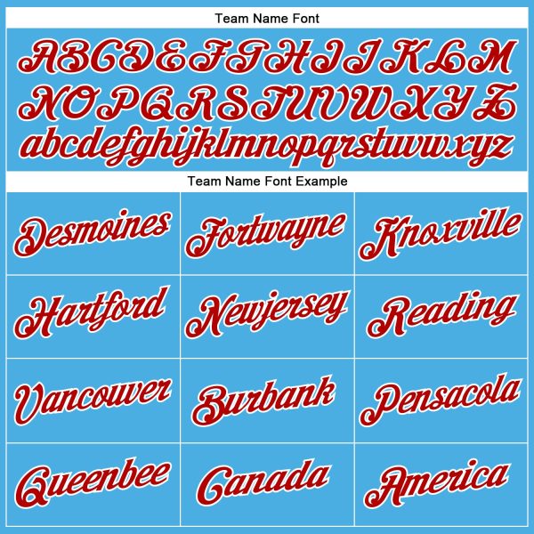 Custom Sky Blue Red-White Performance T-Shirt - Image 3