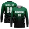 Custom Kelly Green White-Black Sublimation Fade Fashion Soccer Uniform Jersey - Image 3