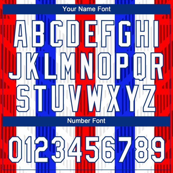 Custom Red White-Royal 3D Pattern Two-Button Unisex Softball Jersey - Image 5